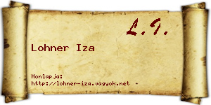 Lohner Iza névjegykártya